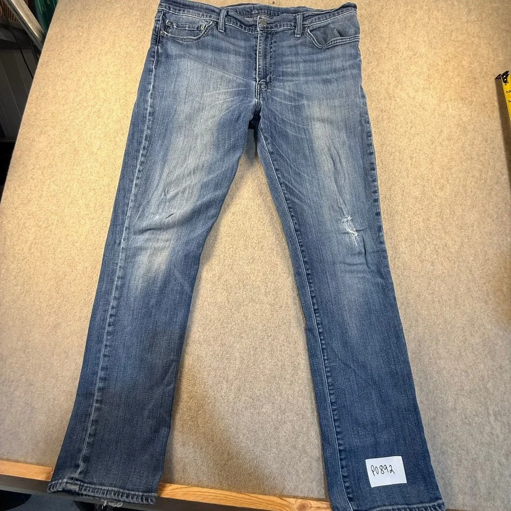 Levis 511 Slim Fit Jeans Mens 40x32 Medium Wash Blue Denim 04511-1919 Distressed